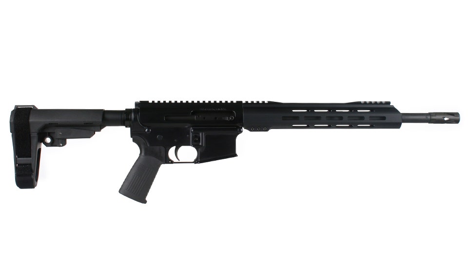 BC-15 5.56 NATO Side Charging Complete Pistol, 14.5" Parkerized Contour Barrel, 1:7 Twist, Carbine Length Gas System, 12" M-LOK Rail, Brace
