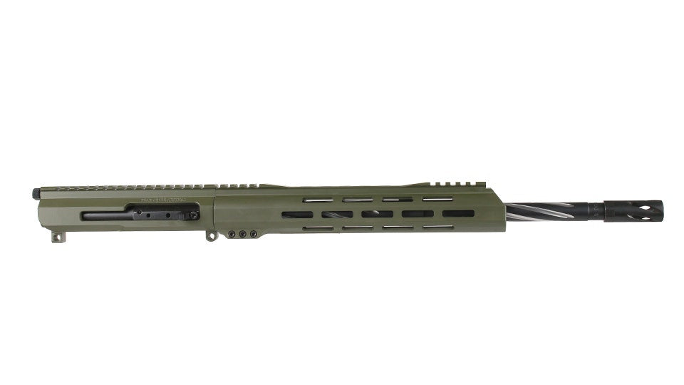 BC-15 5.56 NATO Olive Drab Green Cerakote Side Charging Complete Upper Assembly, 16" Black Nitride Stainless Heavy Barrel, 1:8 Twist, Carbine Length Gas System, 12" M-LOK Rail