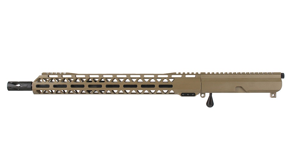 BC-15 .223 Wylde Flat Dark Earth Cerakote Bolt Action Style Complete Upper Assembly, 16" Parkerized Heavy Barrel, 1:8 Twist, 15" M-LOK Rail