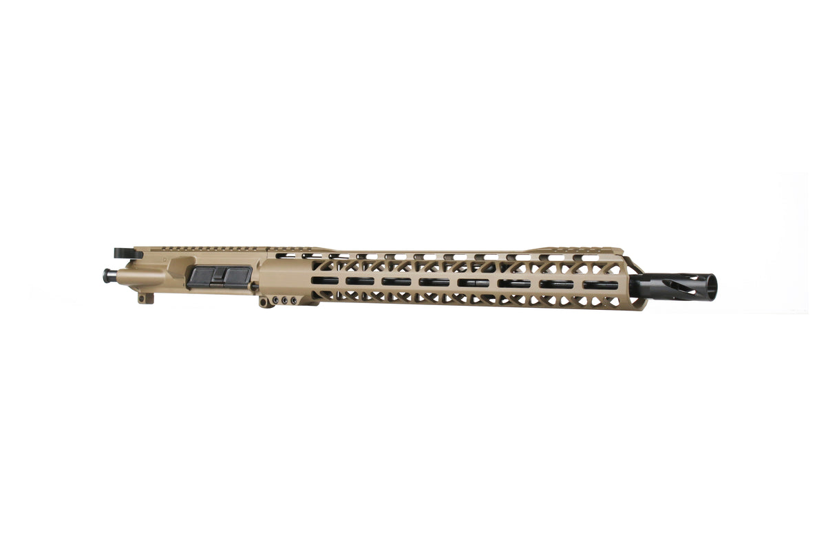 BC-15 6.5 Grendel Flat Dark Earth Cerakote Forged Complete Upper Assembly, 16" Black Nitride Contour Barrel, 1:8 Twist, Carbine Length Gas System, 15" M-LOK Rail