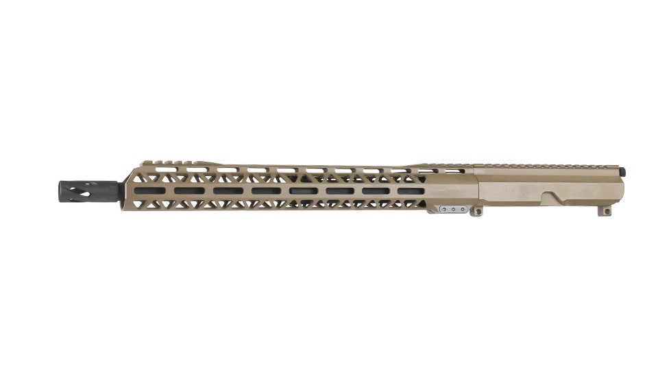 .22 Long Rifle Flat Dark Earth Cerakote Side Charging Complete Upper Assembly, 16" Black Nitride Heavy Barrel, 1:16 Twist, 15" M-LOK Rail