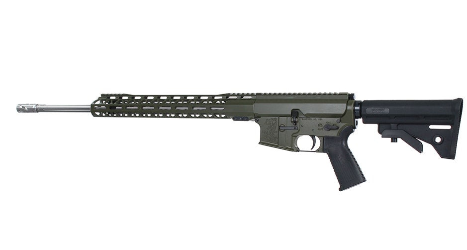BC-15 5.56 NATO Olive Drab Green Cerakote Side Charging Complete Rifle, 22" Stainless Heavy Barrel, 1:8 Twist, Rifle Length Gas System, 15" M-LOK Rail