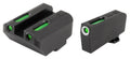 TruGlo TG13GL4A TFX  Low Suppressor Height Black Green Tritium & Fiber Optic White Outline Front Sight Green Tritium & F