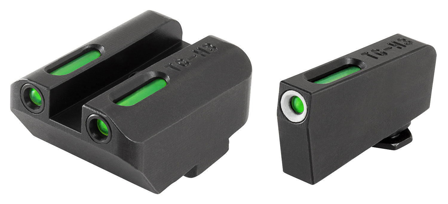 TruGlo TG13GL4A TFX  Low Suppressor Height Black Green Tritium & Fiber Optic White Outline Front Sight Green Tritium & F