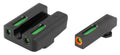 TruGlo TG13GL2PC TFX Pro  Black | Green Tritium & Fiber Optic Orange Outline Front Sight Green Tritium & Fiber Optic Rea