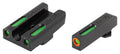 TruGlo TG13GL3PC TFX Pro  Black | Green Tritium & Fiber Optic Orange Outline Front Sight Green Tritium & Fiber Optic Rea
