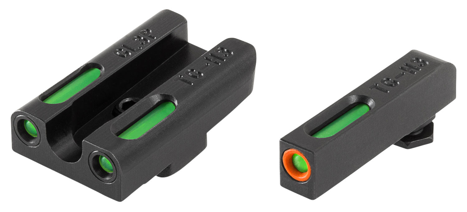 TruGlo TG13GL3PC TFX Pro  Black | Green Tritium & Fiber Optic Orange Outline Front Sight Green Tritium & Fiber Optic Rea