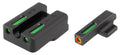 TruGlo TG13HP1PC TFX Pro  Black | Green Tritium & Fiber Optic Orange Outline Front Sight Green Tritium & Fiber Optic Rea