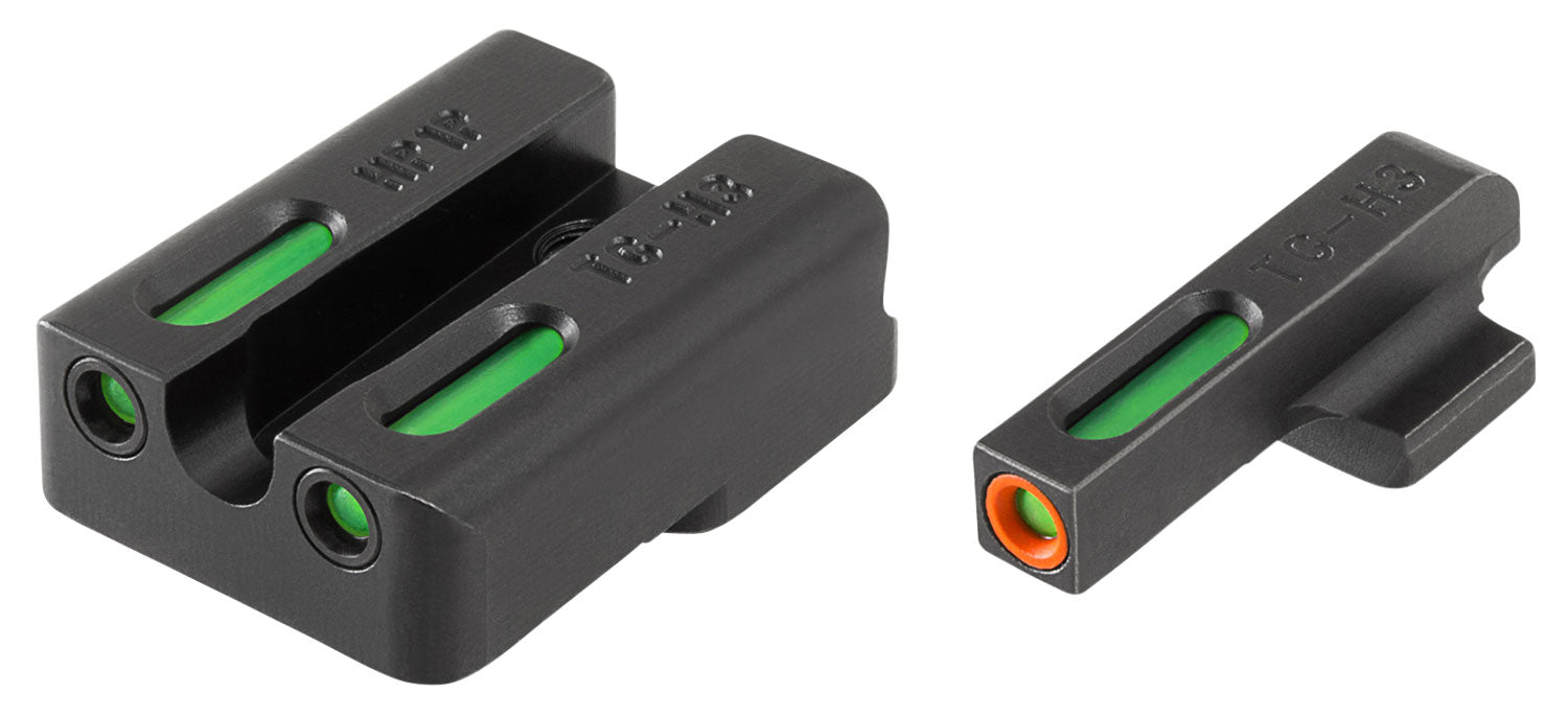 TruGlo TG13HP1PC TFX Pro  Black | Green Tritium & Fiber Optic Orange Outline Front Sight Green Tritium & Fiber Optic Rea