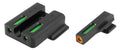 TruGlo TG13MP1PC TFX Pro  Black | Green Tritium & Fiber Optic Orange Outline Front Sight Green Tritium & Fiber Optic Rea