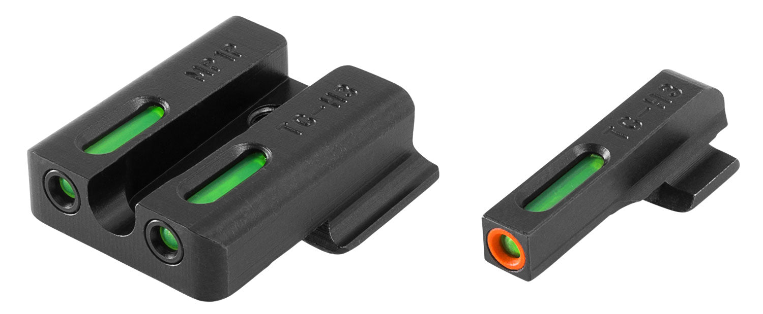 TruGlo TG13MP1PC TFX Pro  Black | Green Tritium & Fiber Optic Orange Outline Front Sight Green Tritium & Fiber Optic Rea