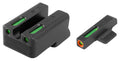 TruGlo TG13NV3PC TFX Pro  Black | Green Tritium & Fiber Optic Orange Outline Front Sight Green Tritium & Fiber Optic Rea