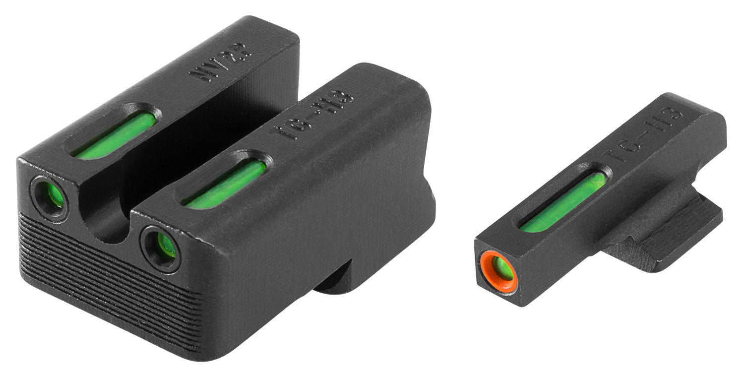TruGlo TG13NV3PC TFX Pro  Black | Green Tritium & Fiber Optic Orange Outline Front Sight Green Tritium & Fiber Optic Rea
