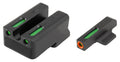 TruGlo TG13NV4PC TFX Pro  Black | Green Tritium & Fiber Optic Orange Outline Front Sight Green Tritium & Fiber Optic Rea