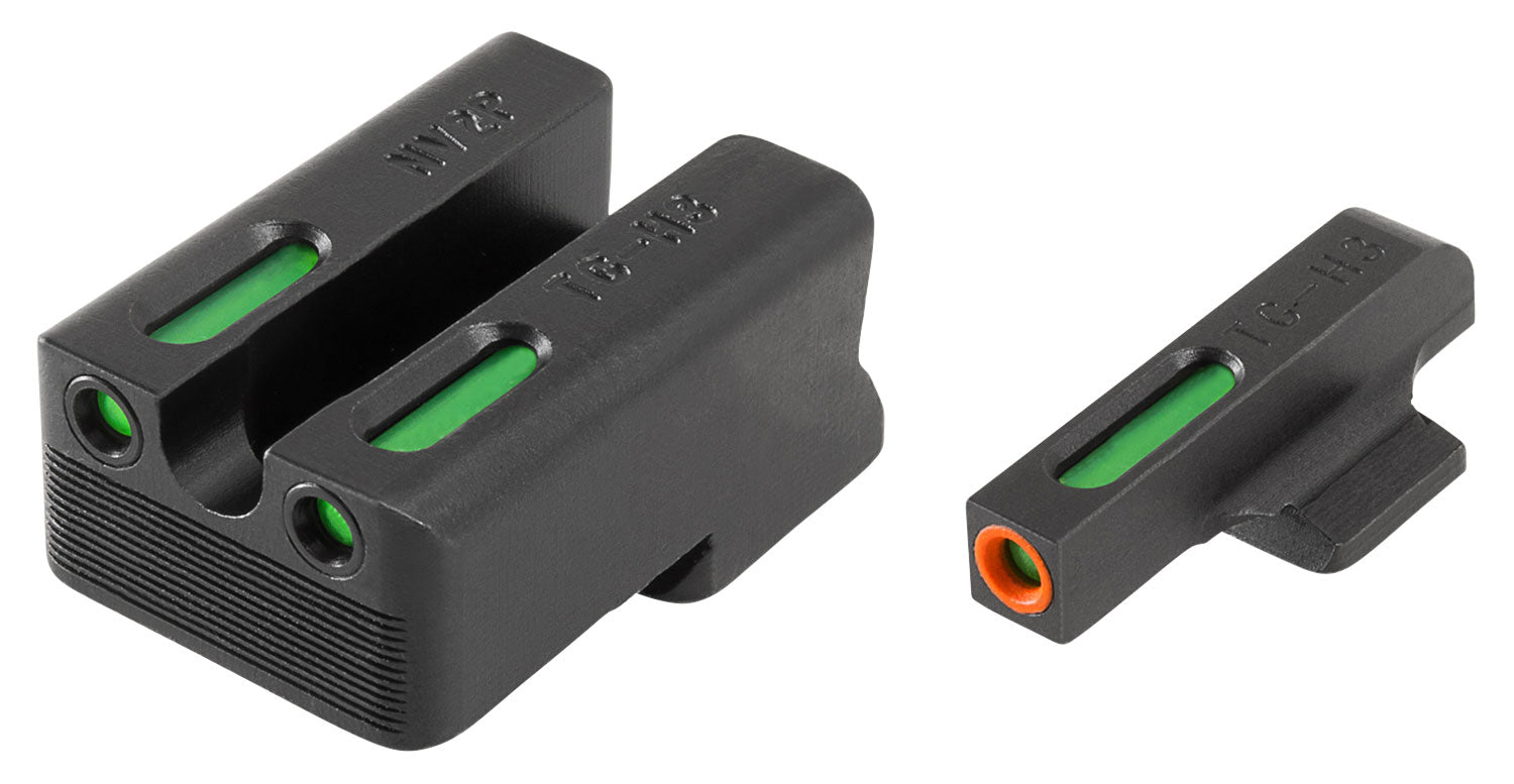 TruGlo TG13NV4PC TFX Pro  Black | Green Tritium & Fiber Optic Orange Outline Front Sight Green Tritium & Fiber Optic Rea