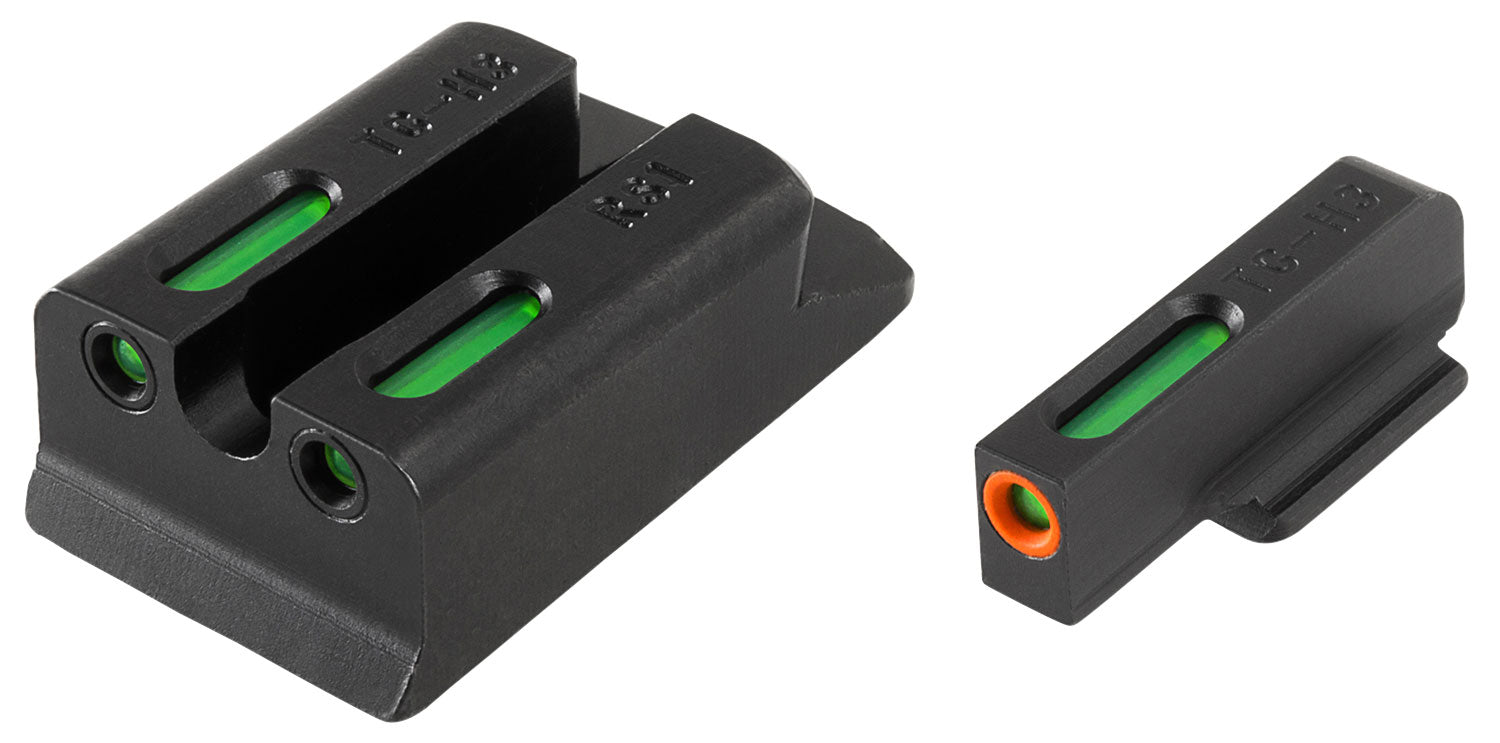 TruGlo TG13RS1PC TFX Pro  Black | Green Tritium & Fiber Optic Orange Outline Front Sight Green Tritium & Fiber Optic Rea