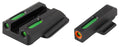 TruGlo TG13RS2PC TFX Pro  Black | Green Tritium & Fiber Optic Orange Outline Front Sight Green Tritium & Fiber Optic Rea