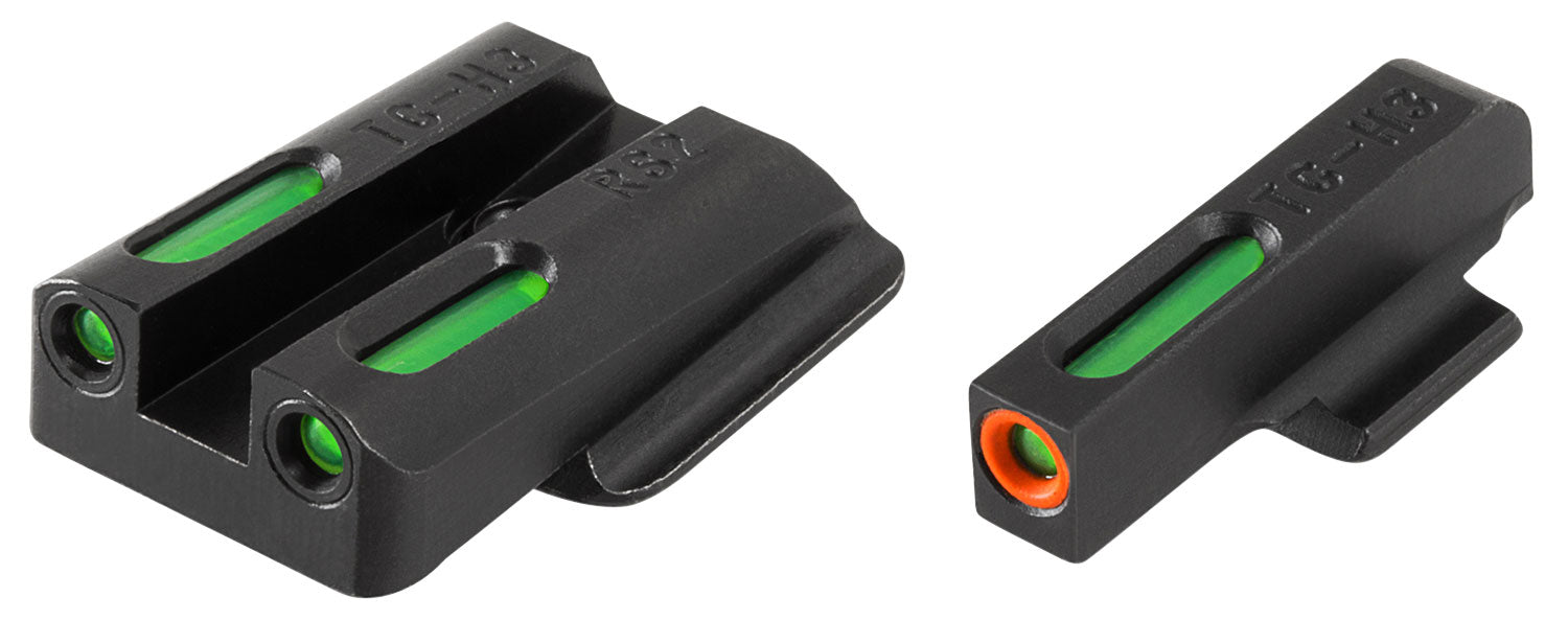 TruGlo TG13RS2PC TFX Pro  Black | Green Tritium & Fiber Optic Orange Outline Front Sight Green Tritium & Fiber Optic Rea