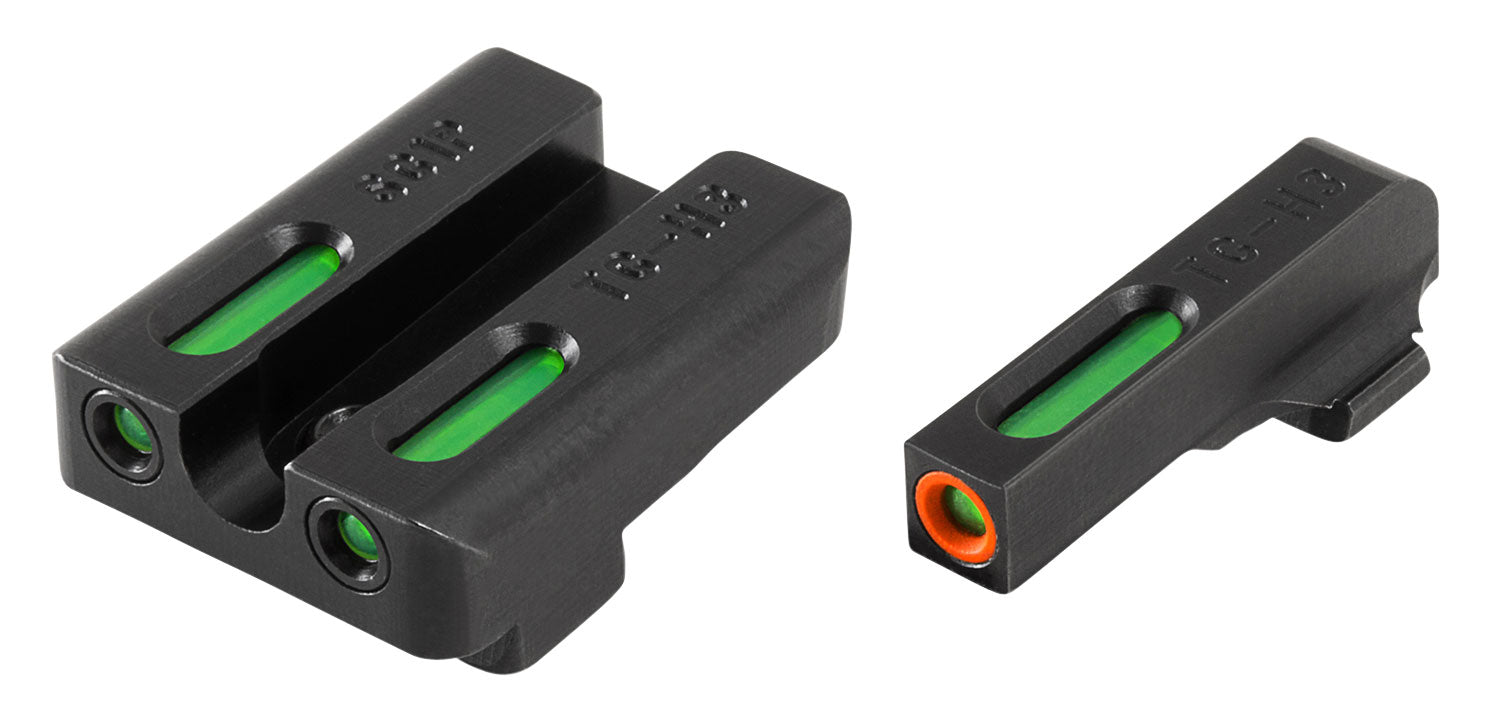 TruGlo TG13SG1PC TFX Pro  Black | Green Tritium & Fiber Optic Orange Outline Front Sight Green Tritium & Fiber Optic Rea