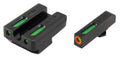 TruGlo TG13WA1PC TFX Pro  Black | Green Tritium & Fiber Optic Orange Outline Front Sight Green Tritium & Fiber Optic Rea