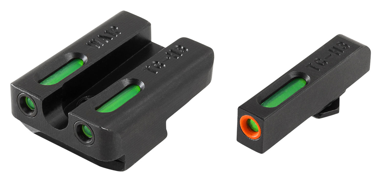 TruGlo TG13WA1PC TFX Pro  Black | Green Tritium & Fiber Optic Orange Outline Front Sight Green Tritium & Fiber Optic Rea