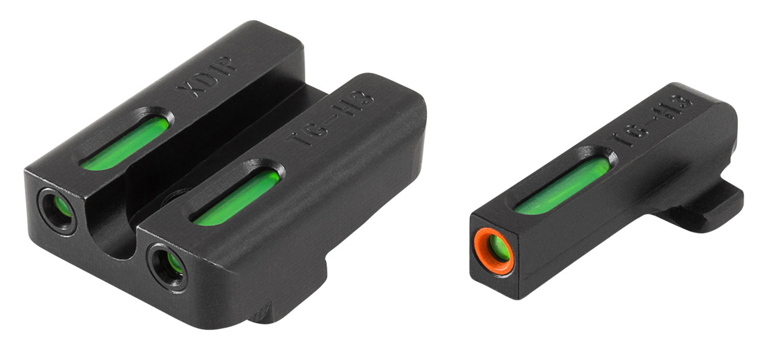 TruGlo TG13XD1PC TFX Pro  Black | Green Tritium & Fiber Optic Orange Outline Front Sight Green Tritium & Fiber Optic Rea