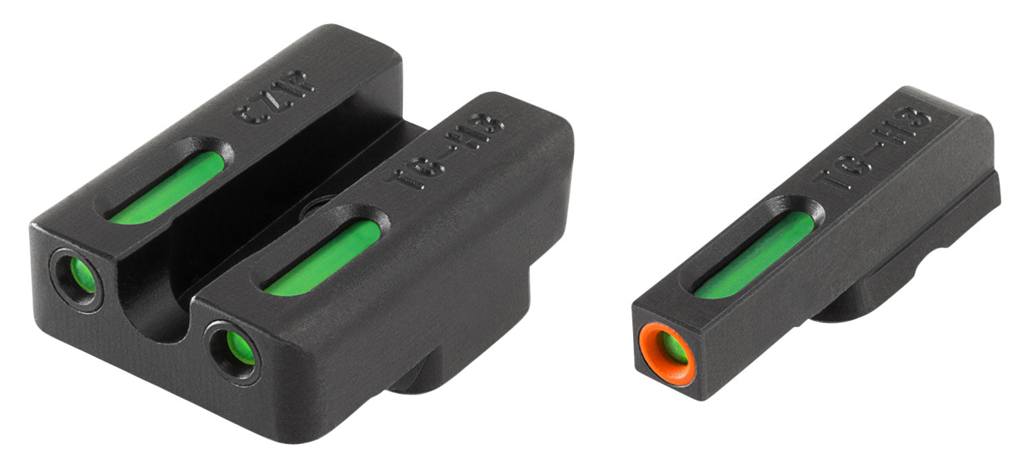 TruGlo TG13WA2PC TFX Pro  Black | Green Tritium & Fiber Optic Orange Outline Front Sight Green Tritium & Fiber Optic Rea