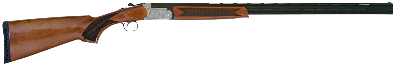 TriStar 30418 Setter S/T  Full Size 410 Gauge Break Open 3" 2rd 28" Black Vent Rib Barrel, Engraved Silver Steel Receive
