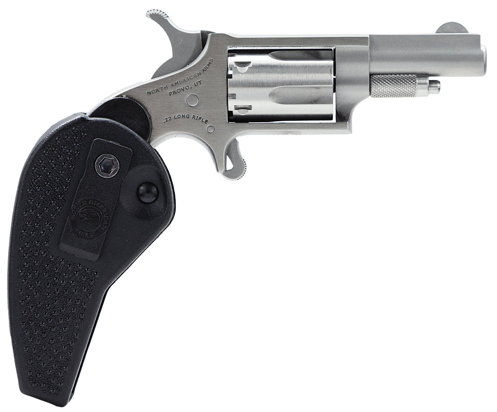 North American Arms 22LLRHG Mini-Revolver  22 LR 5 Shot 1.63" Barrel, Overall Stainless Steel Finish, Black Synthetic Ho