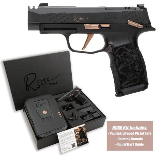 P365 9MM 3.1IN ROSE BLK STRIKER X-RAY 3 POLY GRIP (2) 10RD STEEL CA COMPL