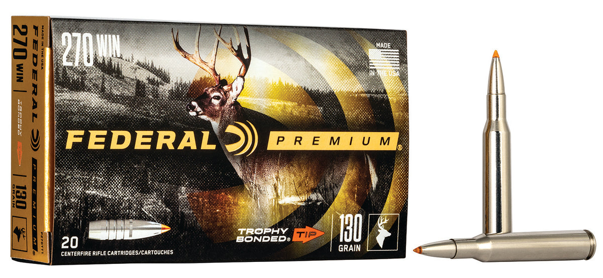 Federal P270TT1 Premium  270Win 130gr Trophy Bonded Tip 20 Per Box/10 Case