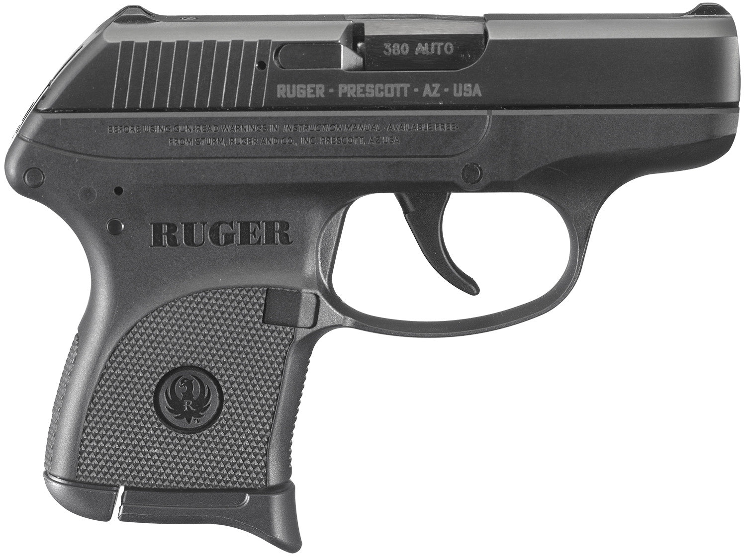Ruger 3701 LCP  Standard Frame 380 ACP 6+1 2.75" Black Steel Barrel, Black Oxide Serrated Alloy Steel Slide, Black Polym