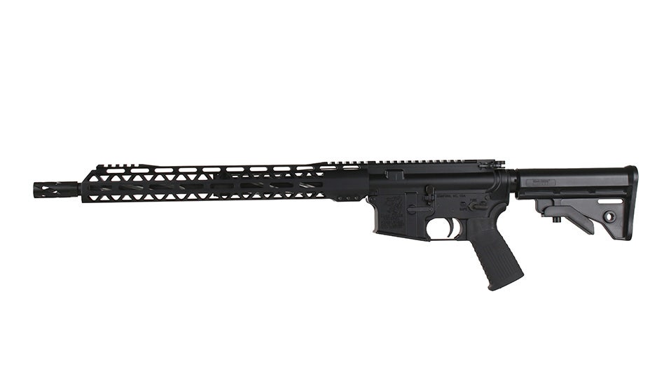 BC-15 5.56 NATO Rifle, 16" Black Nitride Stainless Heavy Barrel - 0.750, 1:8 Twist, Forging Lower, Bear Claw Flutes, Stainless 416R Carbine Length Gas System, MLOK, Split Rail