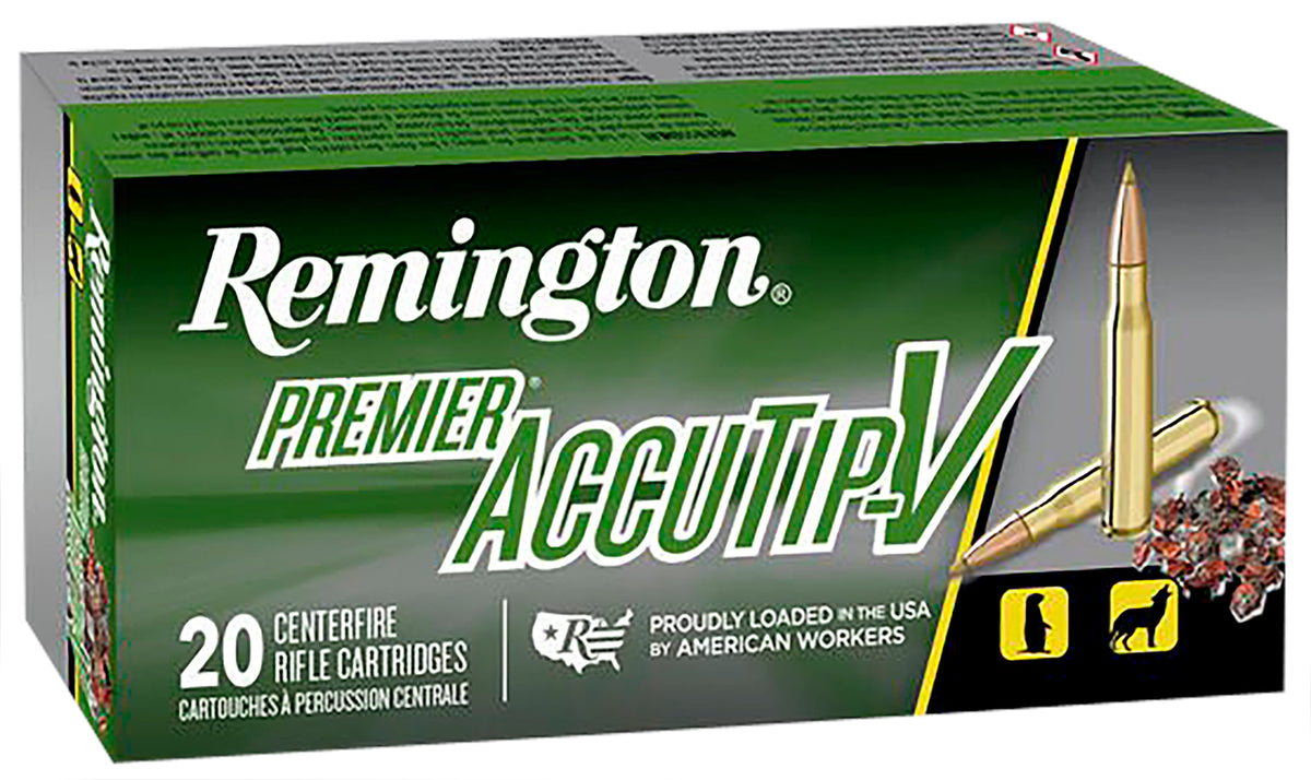 Remington Ammunition 29186 Premier Accutip-V 22-250Rem 50gr AccuTip V Boat Tail 20 Per Box/10 Case