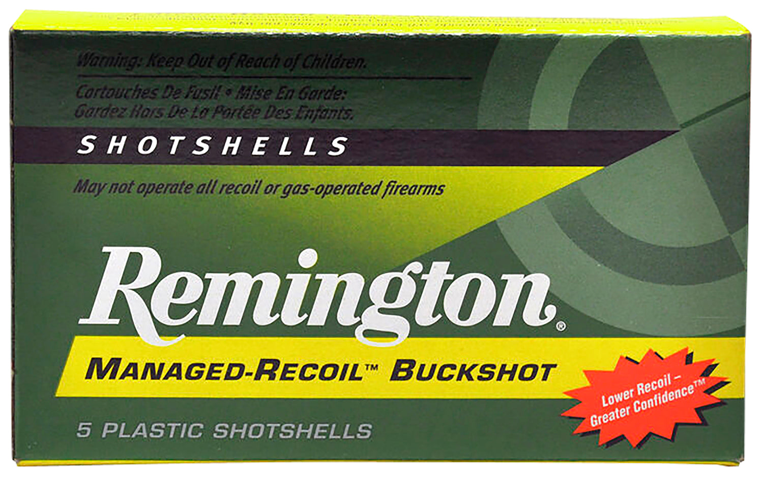 Remington Ammunition 20282 Managed Recoil Buckshot 12Gauge 2.75" 00Buck Shot 5 Per Box/20 Case