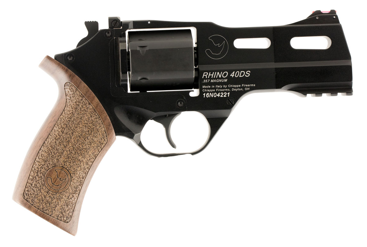 Chiappa Firearms 340219 Rhino 40DS Small Frame 357 Mag 6 Shot, 4" Black Anodized Steel Vent Rib Barrel, Blued Steel Cyli