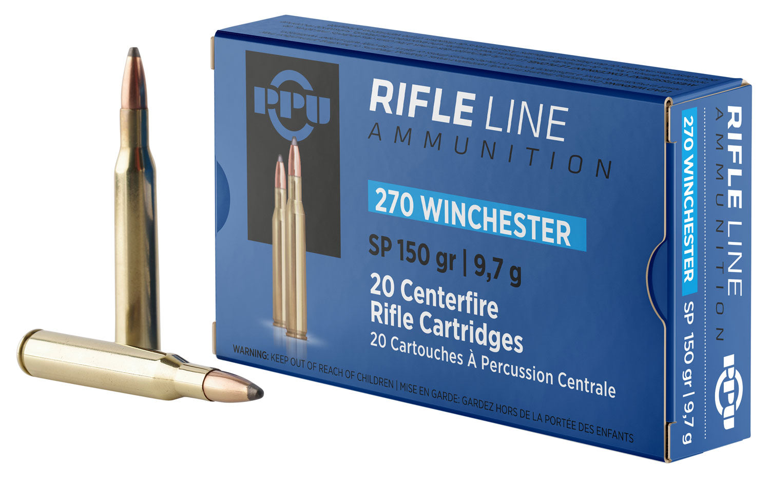 PPU PP2702 Standard Rifle  270Win 150gr Soft Point 20 Per Box/10 Case