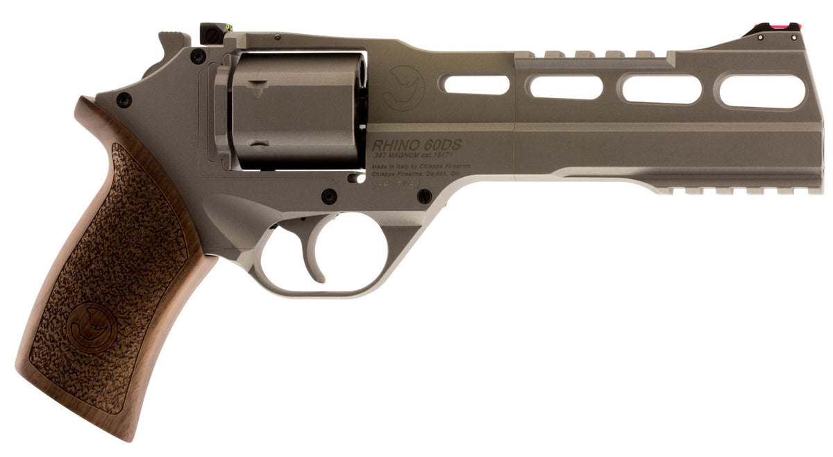 Chiappa Firearms CF340249 Rhino 60SAR *CA Compliant 357 Mag 6 Shot 6" Nickel-Plated Steel Barrel & Cylinder, Nickel-Plat
