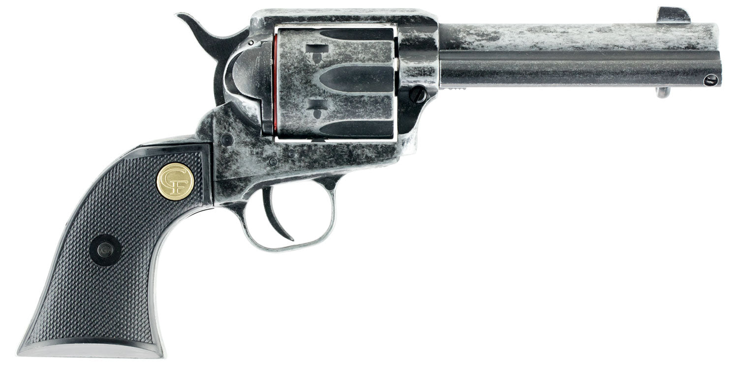 Chiappa Firearms 340089 SAA 1873  Medium Frame 22 LR 6 Shot, 4.75" Antiqued Steel Barrel, Antiqued Steel Frame, Antique 