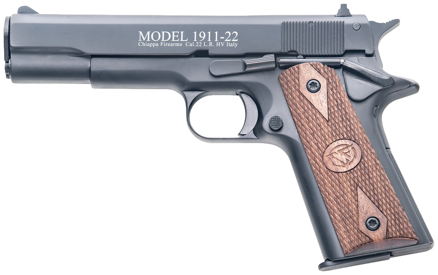 Chiappa Firearms 401038 1911-22  22 LR 10+1, 5" Black Steel Barrel, Blued Serrated Slide, Blued Aluminum Frame w/Beavert