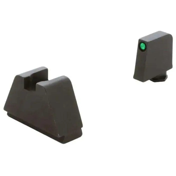 AMERIGLO GLOCK SIGHT 4XL TALL GREEN TRITIUM BLACK OUTLINE .385" FRONT FLAT BLACK .480" REAR