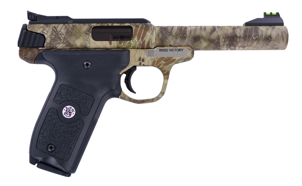 Smith & Wesson 10297 SW22 Victory Full Size Frame 22 LR 10+1 5.50" Kryptek Highlander Match Grade Steel Barrel & Frame, 