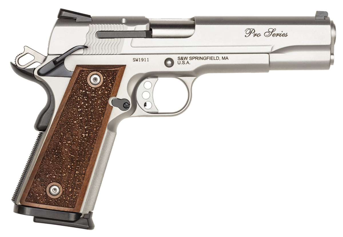Smith & Wesson 178017 1911 Performance Center Pro  Full Size Frame 9mm Luger 10+1, 5" Stainless Steel Barrel, Matte Silv