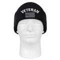 Rothco Veteran With US Flag Fine Knit Watch Cap - Black