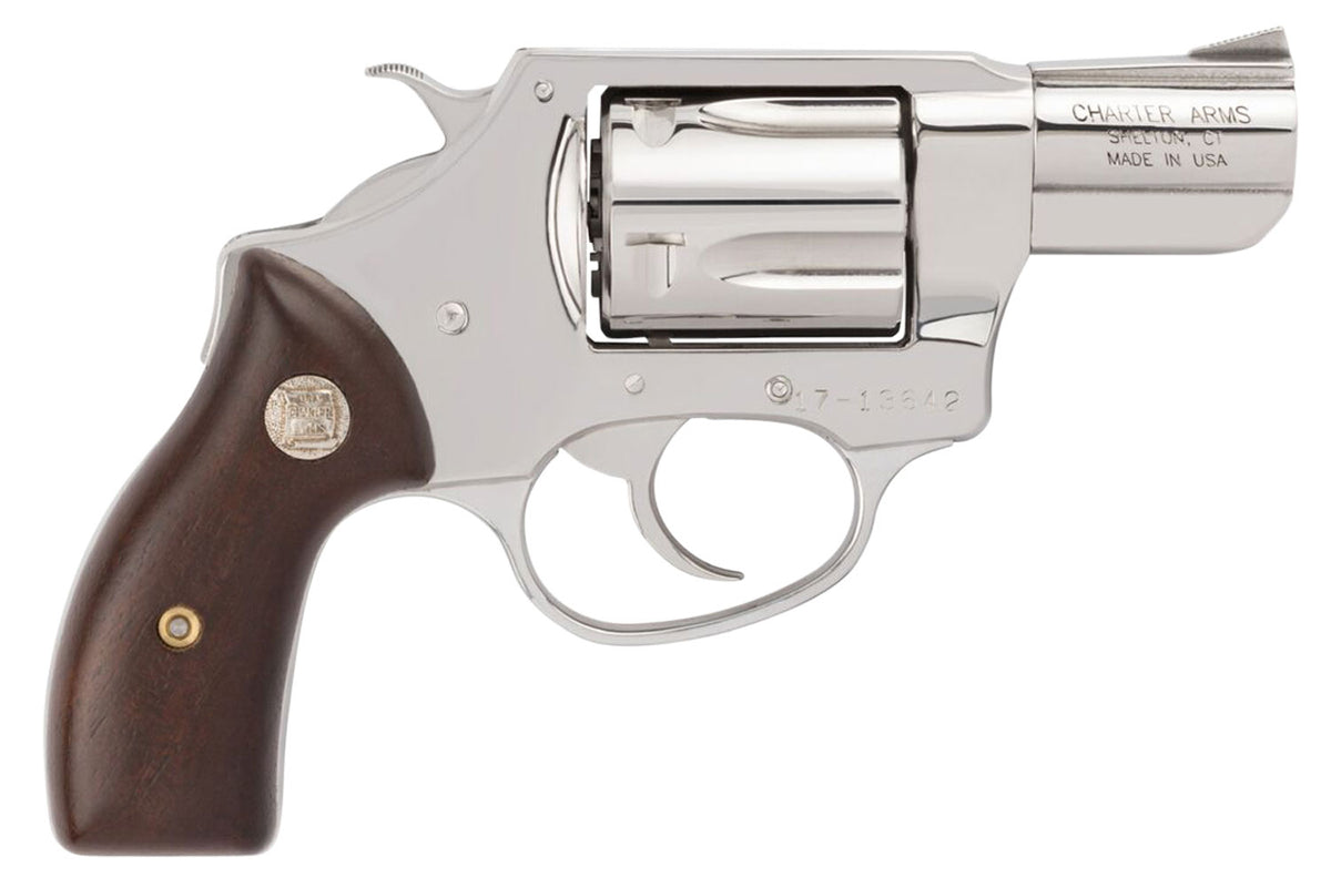 Charter Arms 73829 Undercover  Small 38 Special, 5 Shot 2" High Polished Stainless Steel Barrel, Cylinder & Frame w/Wood
