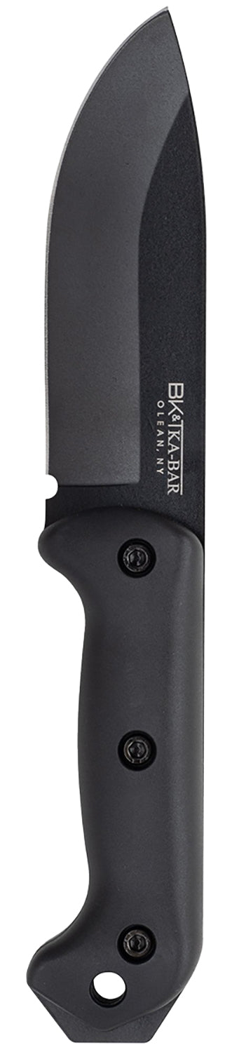 Ka-Bar BK2 Becker Campanion 5.25" Fixed Clip Point Drop Point Plain Black 1095 Cro-Van Blade, Black Ultramid Handle, Inc