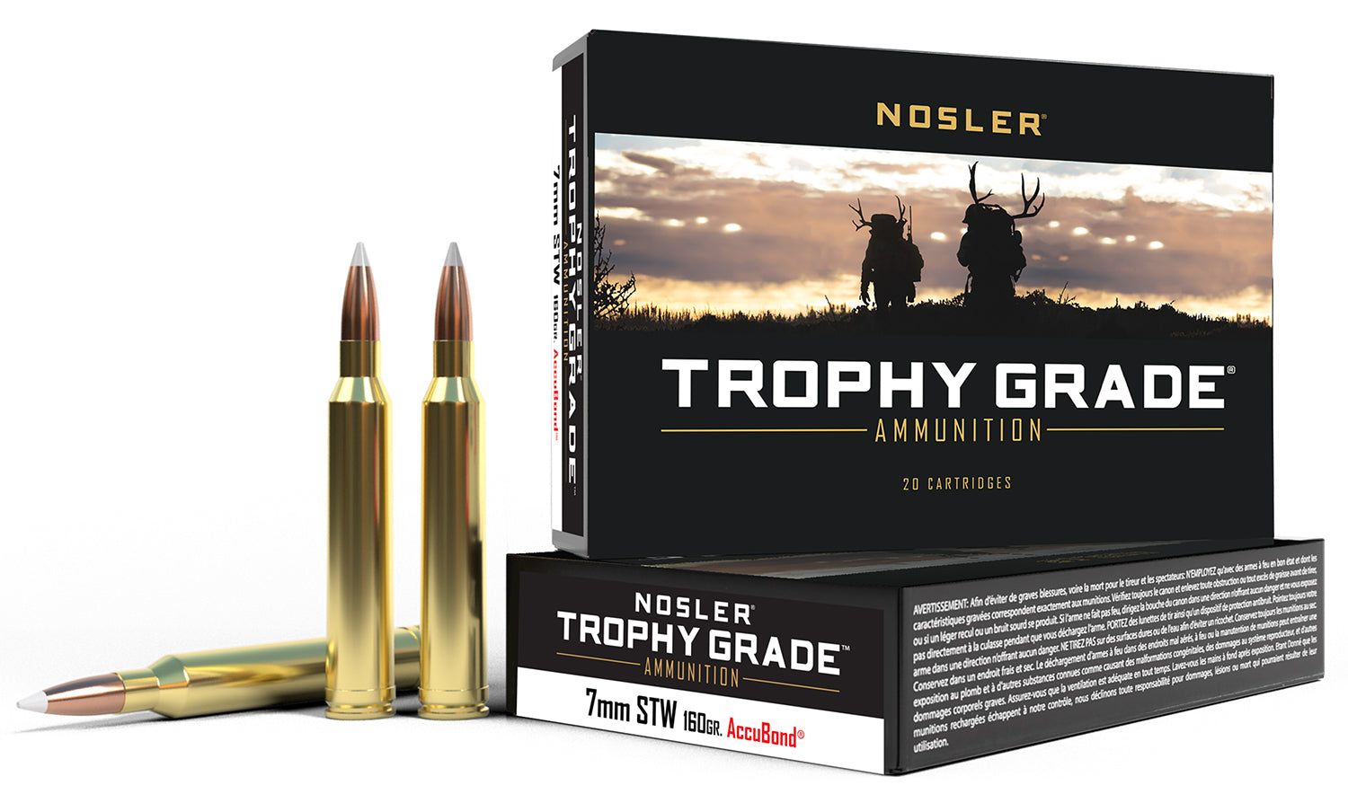 Nosler 60047 Trophy Grade  7mmSTW 160gr Nosler AccuBond 20 Per Box/10 Case