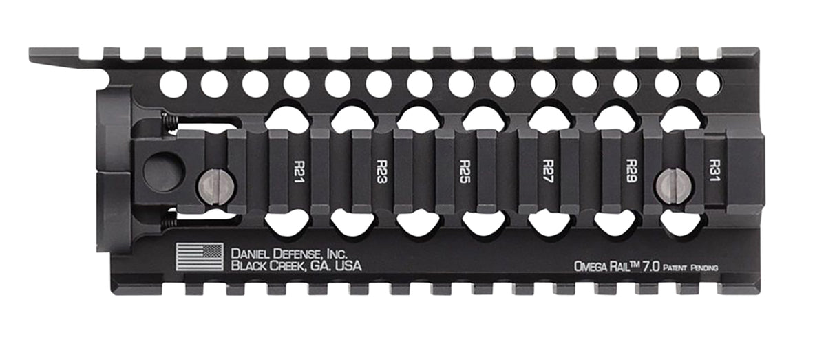 Daniel Defense 0100510001 Omega Rail  7" Carbine Length Style Made of  Aluminum with Black Anodized Finish & Picatinny R