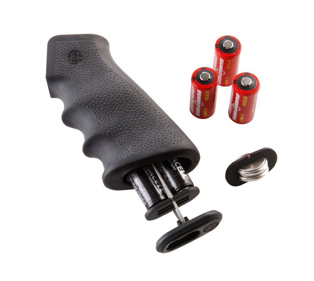 Hogue 15010 OverMolded Grip Cobblestone Black Rubber with Finger Grooves & Storage Compartment for AR-15, M16 (Batteries