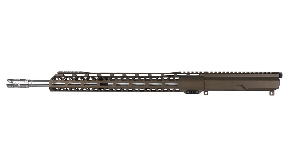BC-15 6.5 Grendel Midnight Bronze Cerakote Side Charging Complete Upper Assembly, 18" Stainless Heavy Barrel, 1:8 Twist, Mid Length Length Gas System, 15" M-LOK Rail